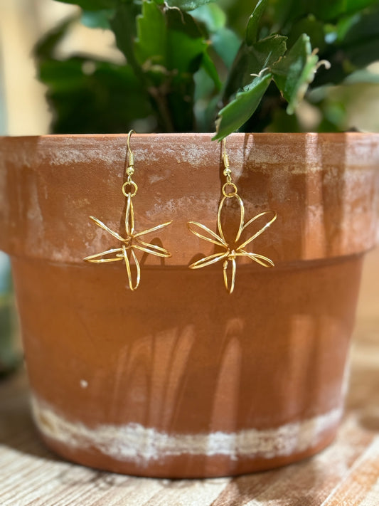 Wire Flower Earrings